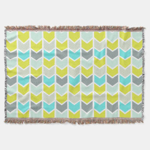Couverture Motif géométrique gris jaune bleu de Chevron