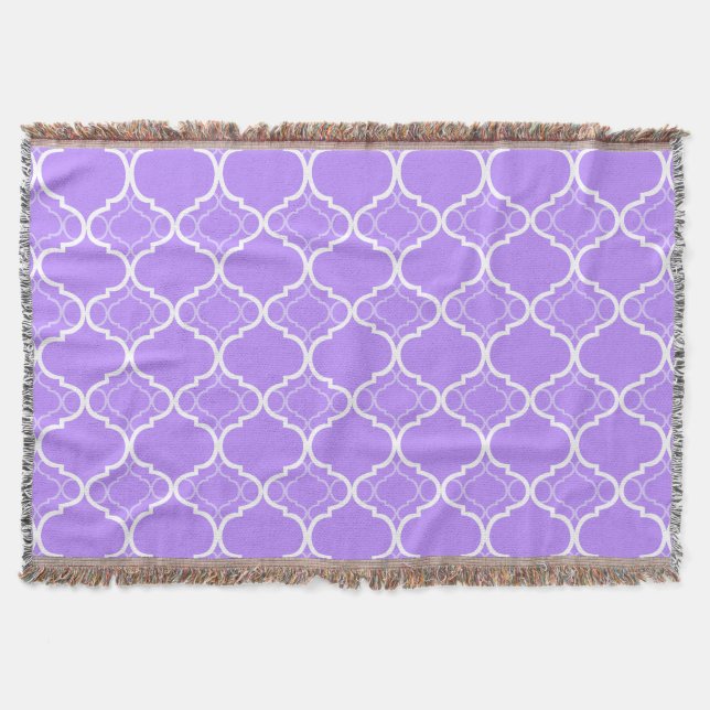 Couverture Motif géométrique pourpre de Quatrefoil de lavande (Devant)