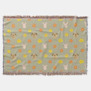 Couverture Motif lapin et chiot