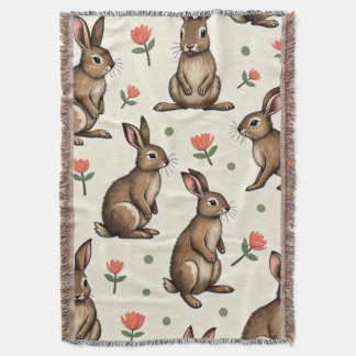 Couverture motif lapin vintage