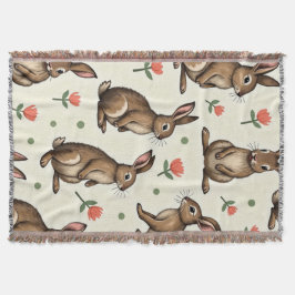 Couverture motif lapin vintage