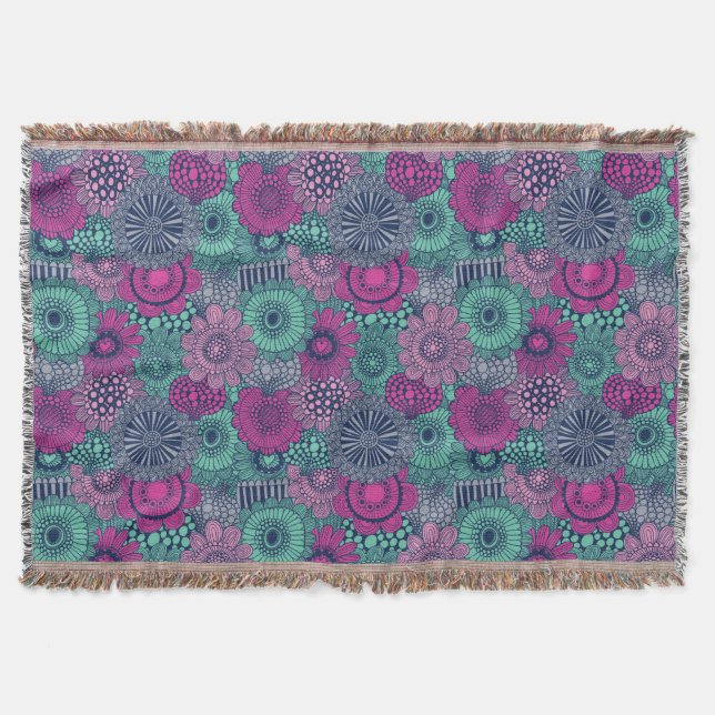 Couverture Motif lumineux élégant des fleurs magnifiques (Devant)