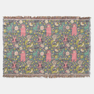 Couverture Motif mignon d'animaux de forêt