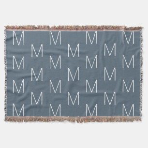 Couverture Motif monogramme personnalisé gris minimaliste