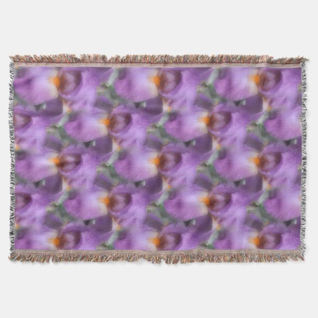 Couverture Motif naturel Fleur Iris Lavande (Devant)