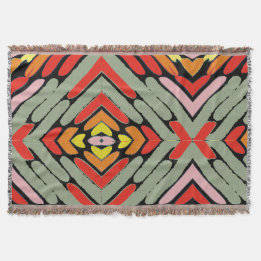 Couverture Motif noir rouge vert sud-ouest artistique