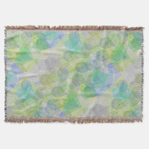 Couverture motif plante A02.b Feuille LGrey BG
