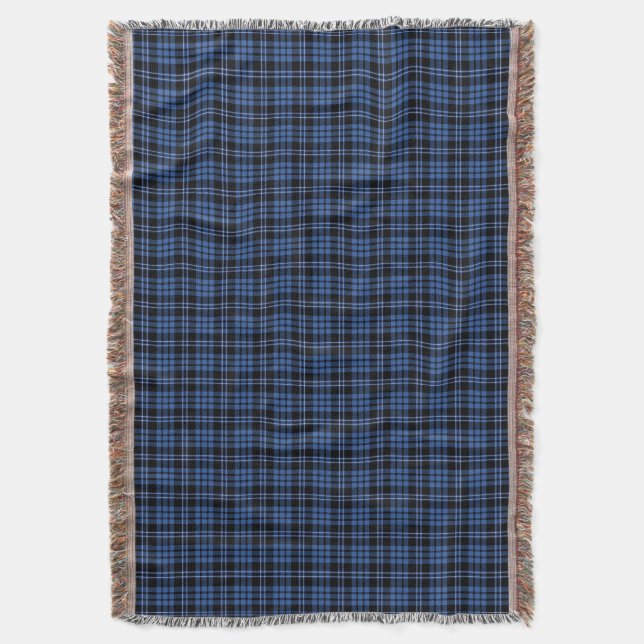 Couverture Motif plat classique bleu Tartan (devant Vertical)