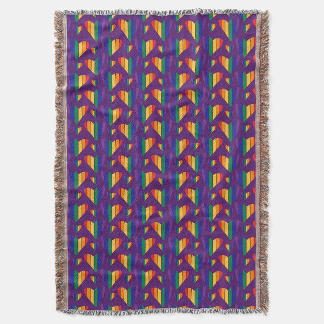 Couverture Motif Rainbow Hearts (devant Vertical)
