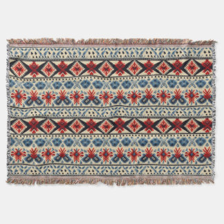 Couverture Motif rayé de broderie folklorique traditionnelle