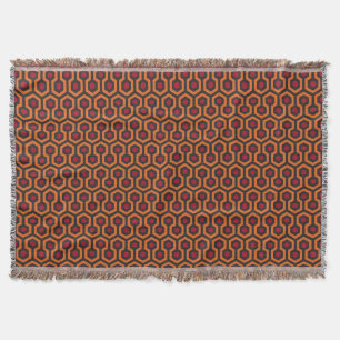 Couverture Motif rétro moderne orange rouge Brown Hexagon