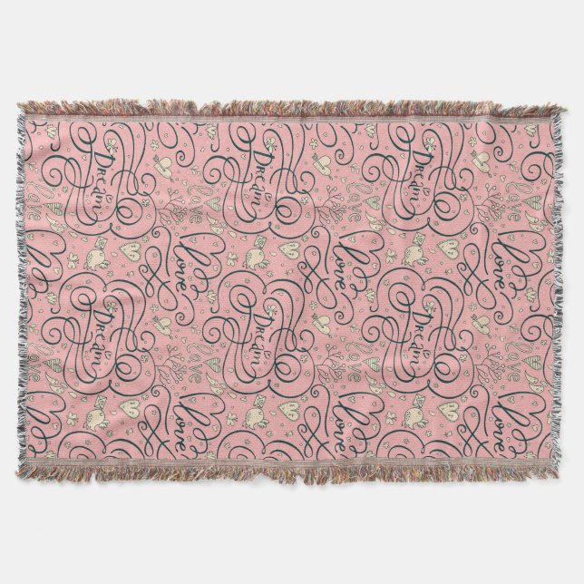 Couverture Motif romantique avec des coeurs et des oiseaux (Devant)