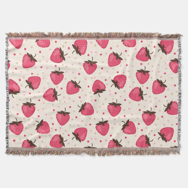 Couverture Motif rose mignon et Girly de fraises (Devant)