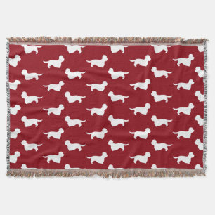 Couverture Motif silhouettes de chien Terrier Dandie Dinmont