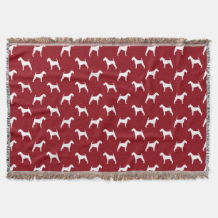 Couverture Motif silhouettes de chien Terrier Irlandais Rouge