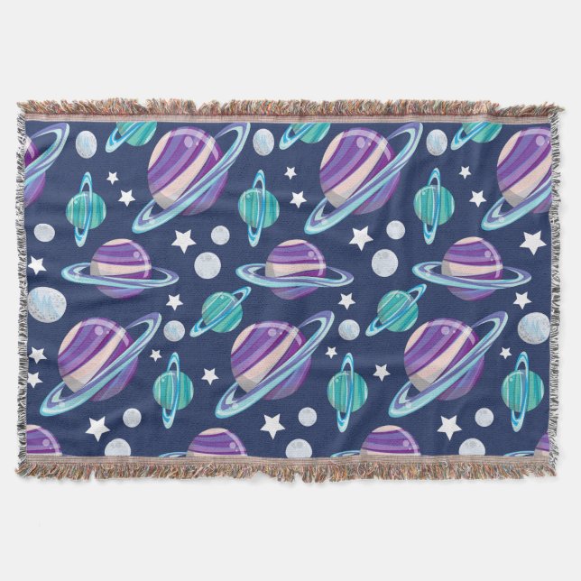 Couverture Motif spatial, Planètes, Étoiles, Galaxie, Cosmos (Devant)
