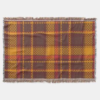 Couverture Motif Tartan Jaune Moutarde et Rouille Cosy