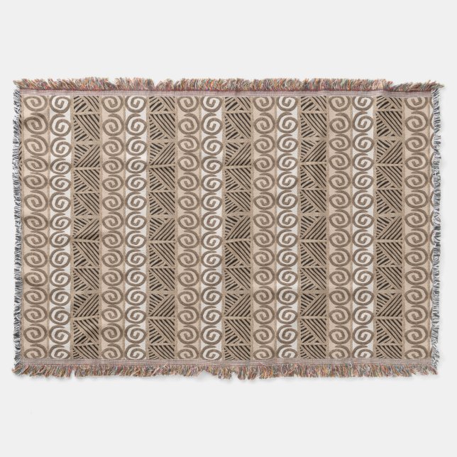 Couverture motif tiré par la main africain ethnique (Devant)