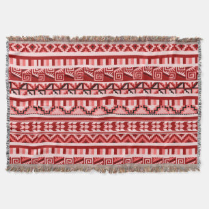Couverture Motif tribal aztèque abstrait géométrique rose