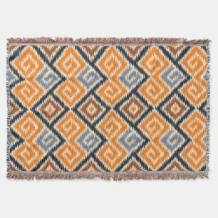 Couverture Motif tribal batik africain décoratif Orange