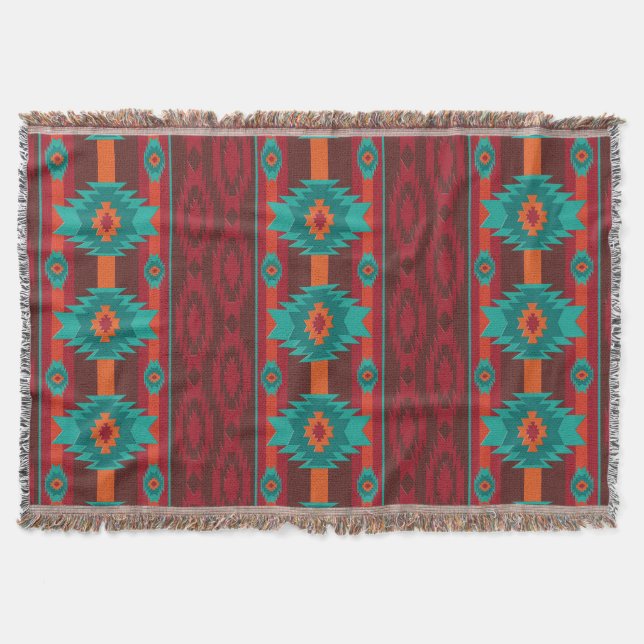 Couverture motif tribal de navaio ethnique du sud-ouest (Devant)