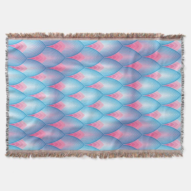 Couverture Motif turquoise et rose de pétale (Devant)