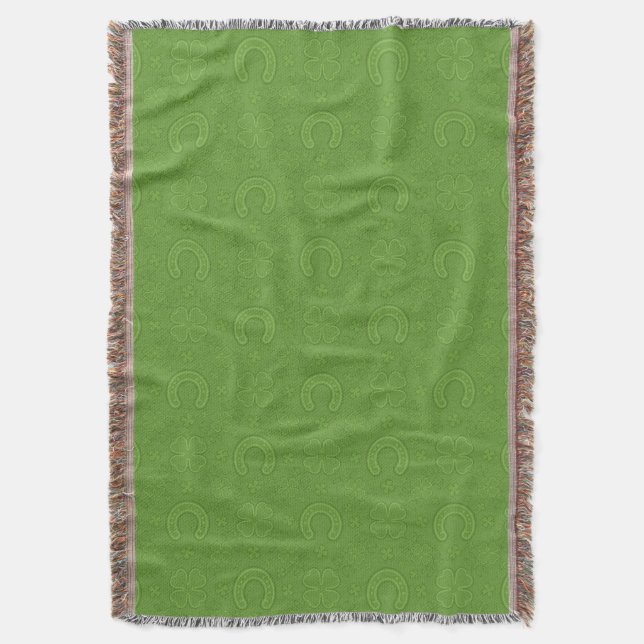 Couverture Motif vert chanceux d'icônes (devant Vertical)