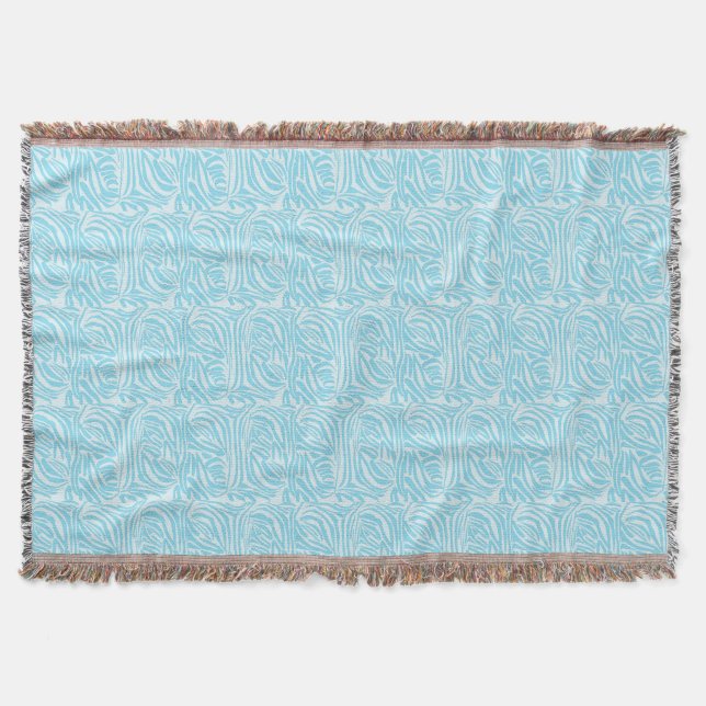 Couverture Motif Zèbre Bleu (Devant)