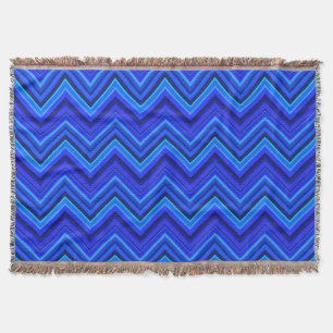 Couverture Motif zigzag rayures bleues