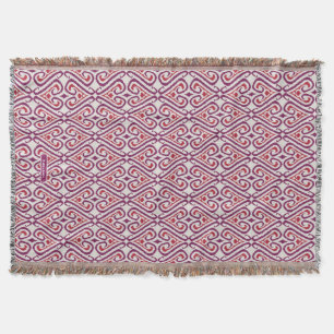 Couverture Motifs rouges et pourpres colorés chics de damassé