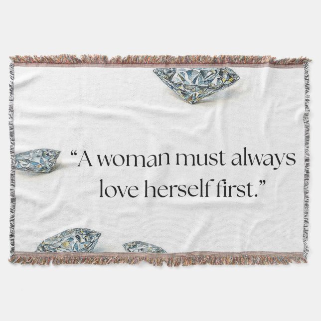 Couverture Motivational Quote Blanket  “Love Yourself First”  (Devant)