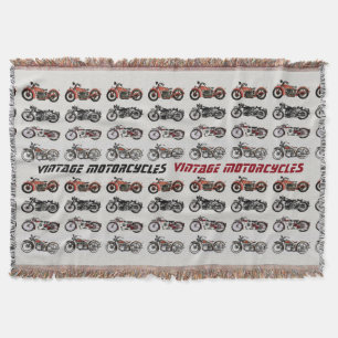 Couverture MOTOCYCLES vintages rouge blanc gris noir