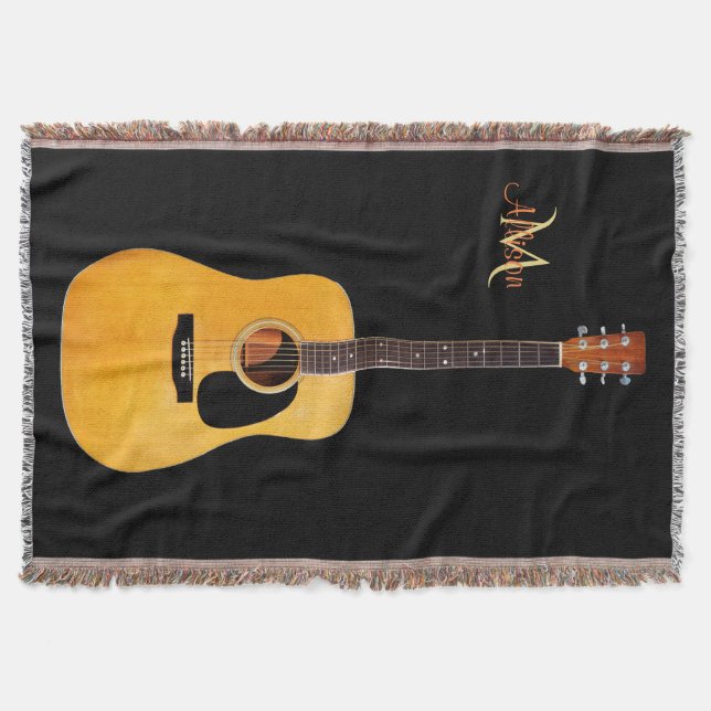 Couverture Musique de monogramme de guitare acoustique (Devant)