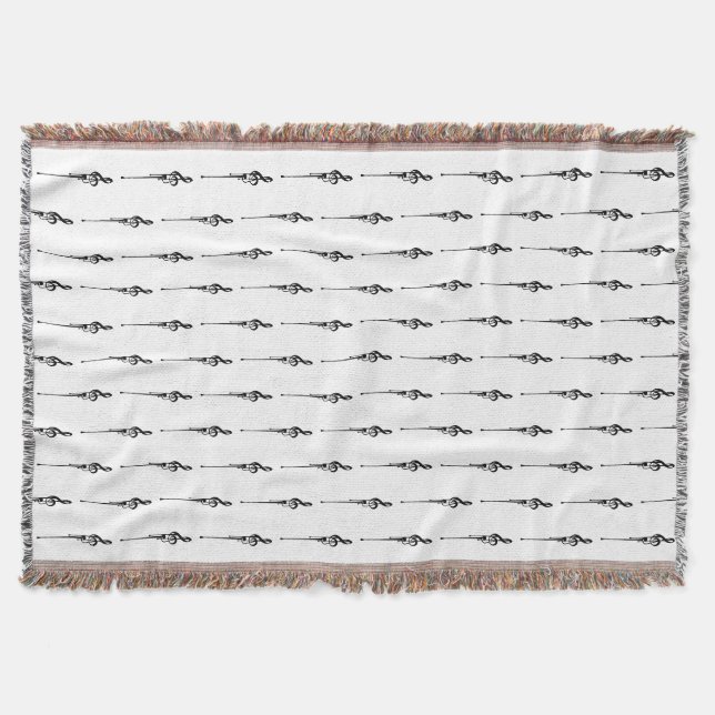 Couverture Musique Motif Melting Treble Clef noir et blanc (Devant)