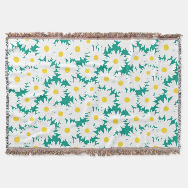 Couverture Négative Space Daisies blanc jaune sur vert (Devant)