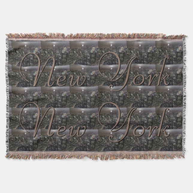 Couverture New York Blanket NYC Empire State Souvenir Blanche (Devant)