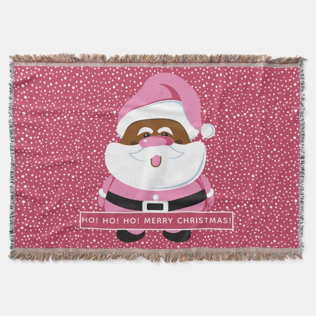 Couverture Noël au Père Noël afro-américain rose mignon (Devant)