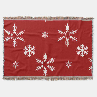 Couverture Noël rouge de motif d'arrière - plan de flocons