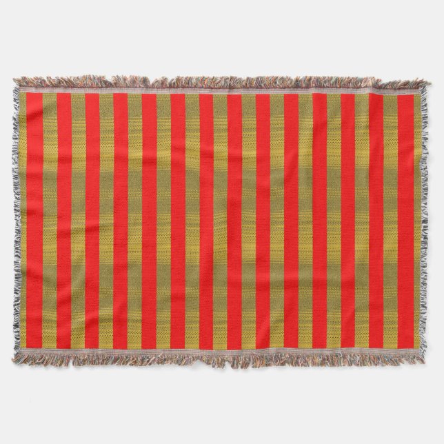 Couverture Noël Rouge et Gold Stripes (Devant)