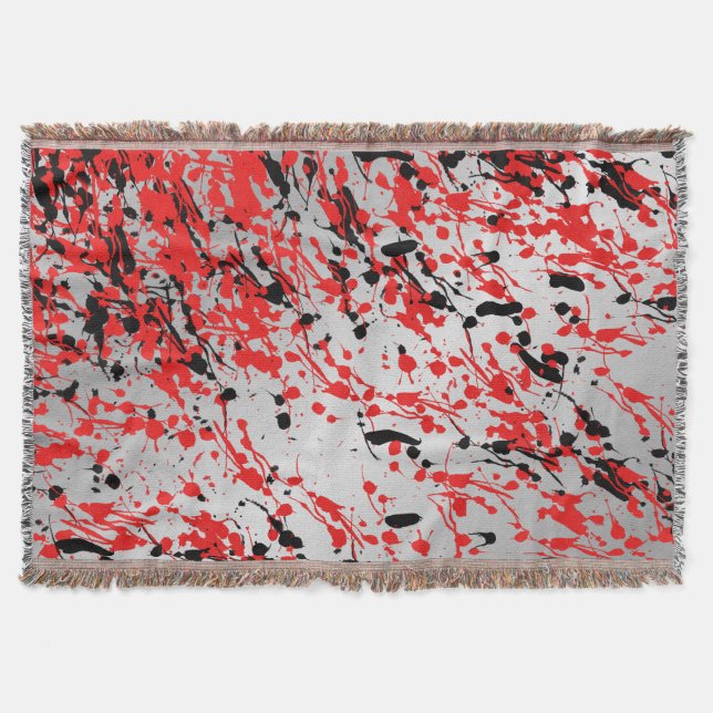 Couverture Noir et rouge Abstrait éclaboussure et goutte (Devant)