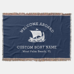 Couverture Nom de bateau personnalisé moderne nautique & logo