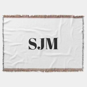 Couverture Nom des initiales en noir blanc monogramme personn