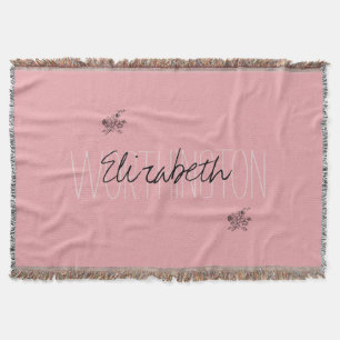 Couverture Nom en calligraphie florale féminine rose rouge bl