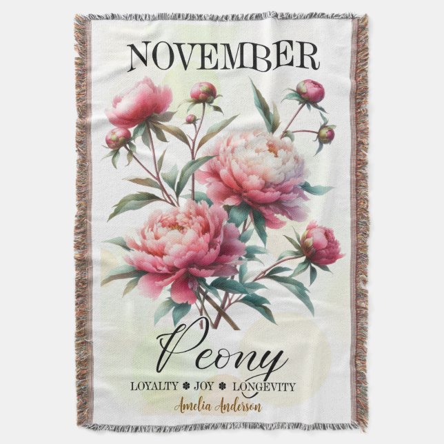 Couverture November Birth Month Throw Blanket – Personalized  (devant Vertical)