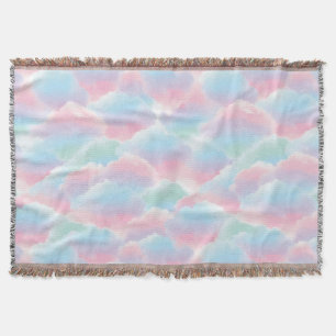 Couverture Nuage Tie-Dye Pastel Rêveur Dégradé Douce