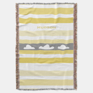 Couverture Nuages rayés Jaunes Personnalisés
