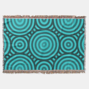 Couverture Nuances de Motif circulaire imbriqué turquoise