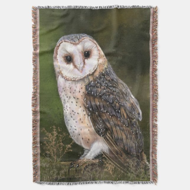 Couverture Occidental Barn Owl Jrow Blanket - Peinture (devant Vertical)
