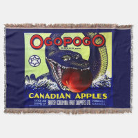 Ogopogo Cartes de fruits canadiennes étiquette imp