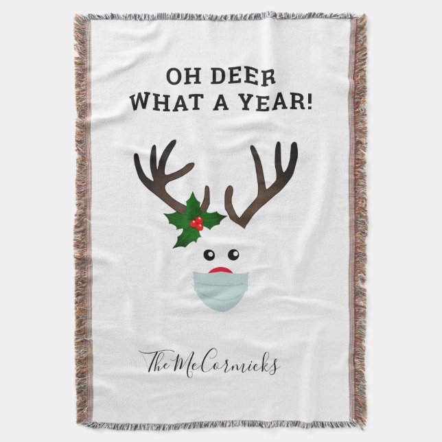 Couverture Oh Deer What An Christmas Reindeer Nom De Famille (devant Vertical)